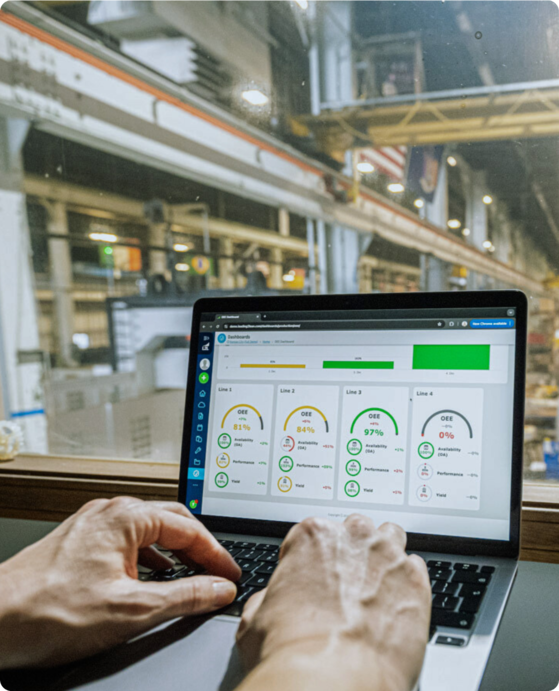OEE reports per line and site